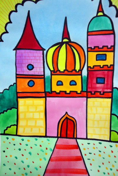 中班油画棒教师范画内容图片展示_中班油画棒教师